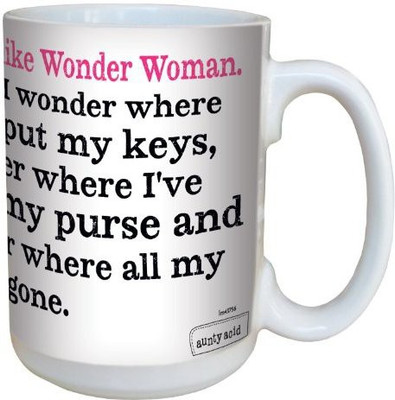 

Tree-Free Greetings Greetings lm43756 Hilarious Aunty Acid Wonder Woman by The Backland Studio Ceramic, 15-Ounce Ceramic Mug(60 ml), Multicolor