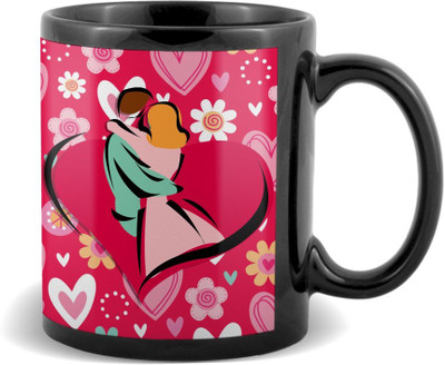 

SKY TRENDS Love couple Black Coffee Valetine's Ceramic Mug(320 ml)