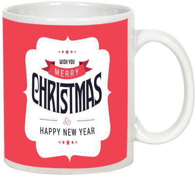 

AllUPrints Wish You A Merry Christmas & Happy New Year Ceramic Mug(325 ml), White
