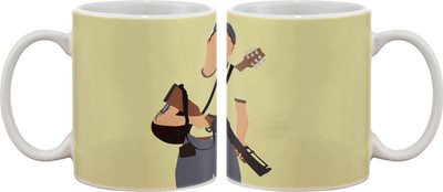 

Artifa Man With Gun And Guitar Porcelain, Ceramic Mug(350 ml), Multicolor