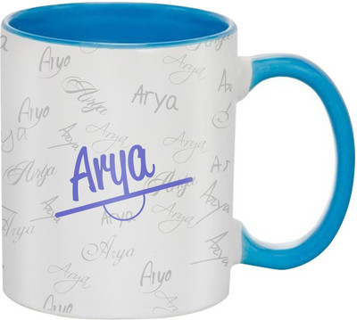 

SKY TRENDS Arya Birthday Gift Coffee 350 ML Ceramic Mug(350 ml), Multicolor