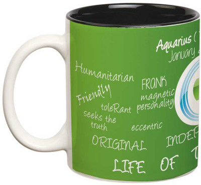 

Prithish Aquarius Double Color Ceramic Mug(330 ml), Multicolor