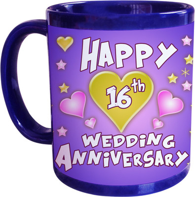 66% OFF on SajawatHomes 16th Wedding Anniversary Coffee Ceramic Coffee Mug(350 ml)