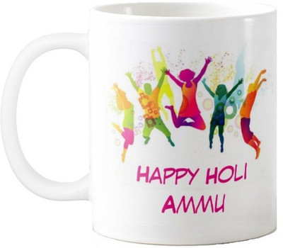 

Exoctic Silver Happy Holi Ammu Series001 Ceramic Mug(330 ml), Multicolor