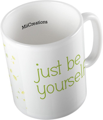 

MiiCreations Printed Just Be Yourself Ceramic Mug(325 ml), Multicolor