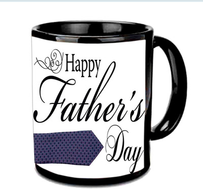 

Raj Laxmi Simple N Sweet Design For Fathers Day Multicolor Ceramic Mug(350 ml), Black