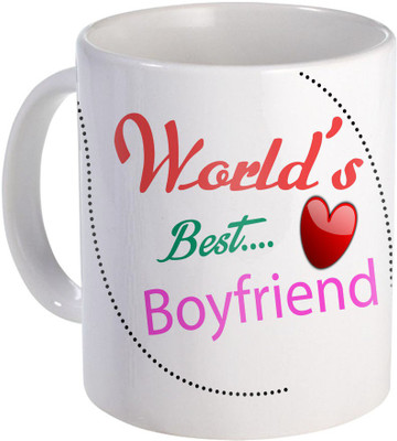 

SKY TRENDS Best Boyfrind In the World for Amazing Gift A Ceramic to Specialy for Valentine Day Design(25) Ceramic Mug(320 ml), White