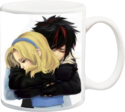 

ME&YOU Gift for Husband/Wife/Boyfriend/Girlfriend/lover;Hug Me Special Cute Couple Printed Ceramic Mug(325 ml), Multicolor