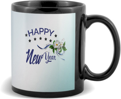 

SKY TRENDS happy new year best gift for girlfriend boyfriend friend brother sister Ceramic Mug(320 ml), Black