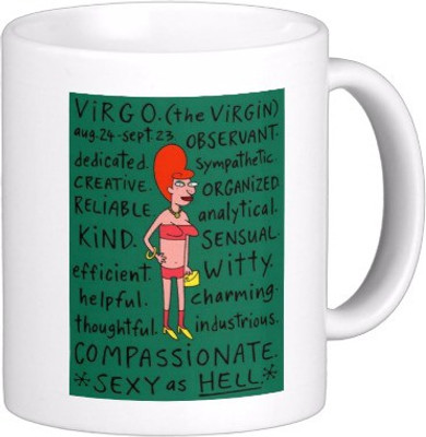 

Exoctic Silver Zodiac Signs Zxc Virgo Ceramic Mug(300 ml), Multicolor