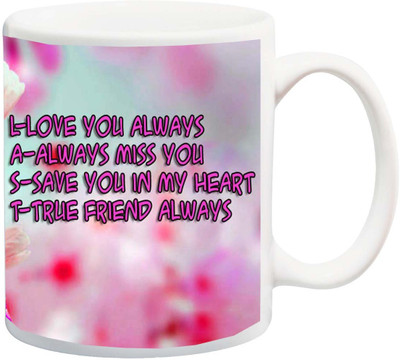 

ME&YOU Gift for Friendship Day;Love You Always Printed Ceramic Mug(325 ml), Multicolor
