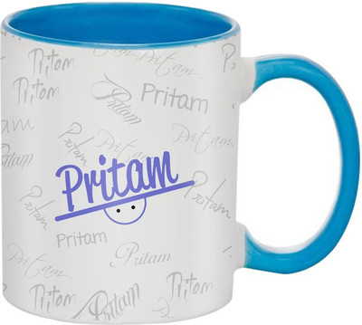 

SKY TRENDS Pritam Birthday Gift Coffee 350 ML Ceramic Mug(350 ml), Multicolor