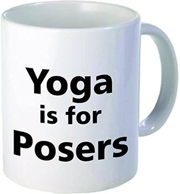 

Rikki Knight Knight Yoga is for Posers Funny Quotes Design Ceramic Coffee Cups, 11 oz, White Ceramic Mug(60 ml), Multicolor