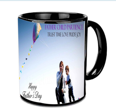 

Raj Laxmi Wonderful Design Happy Fathers Day Multicolor Ceramic Mug(3.5 ml), Black