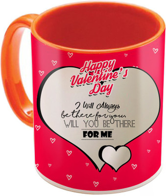 

SKY TRENDS Valentine Gift for Girlfriend Love Printed I Love U Forever Perfect for Her Him Wife Fiance Anniversary And Birthday STGD185 Ceramic Mug(325 ml), Orange