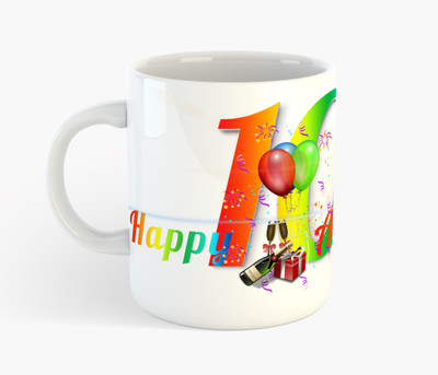

Deeher Gifts Happy 10th Anniversary Ceramic Mug(350 ml), Multicolor