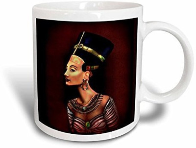 

3dRose A Portrait of Nefertiti Inspired by The Ancient Egyptian Artifact Ceramic, 15-Ounce Ceramic Mug(60 ml), Multicolor