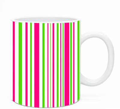 

meSleep Designer Ceramic Mug(325 ml), Green;pink