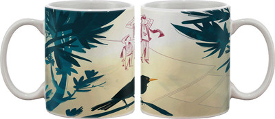 

Artifa Bird And Boys Drawing Porcelain, Ceramic Mug(350 ml), Multicolor