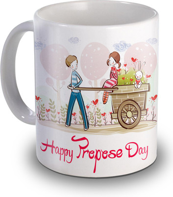 

SKY TRENDS Happy Propose Day Gifts For Valentine's Ceramic Mug(350 ml), White