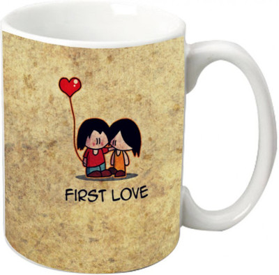 

Maison N Mode First Love Coffee Ceramic Mug(330 ml), Multicolor