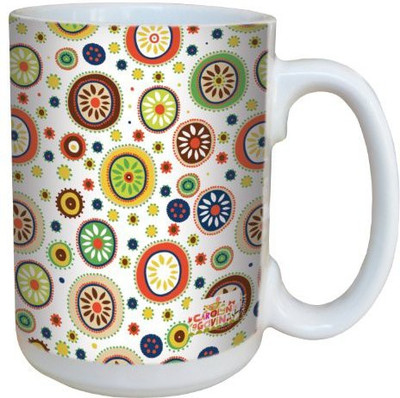 

Tree-Free Greetings Greetings lm43524 Playful Indigo Discs by Carolyn Gavin Ceramic with Full-Sized Handle, 15-Ounce Ceramic Mug(60 ml), Multicolor