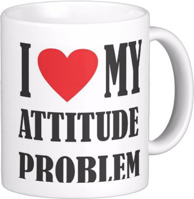 

Exoctic Silver My Attitude Rockzz C001 Ceramic Mug(300 ml), Black;red;white