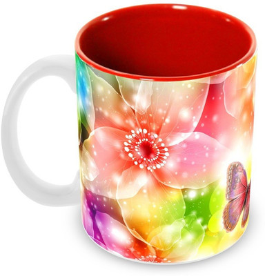 

Tuelip Beautiful Color Printed For Tea And Coffee Ceramic Mug(350 ml), Multicolor
