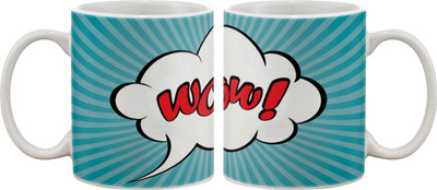 

Artifa WOW Porcelain, Ceramic Mug(350 ml), Multicolor