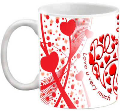 

EFW Happy Valentines Day Be My Valentine Love U Very Much Printed Coffee Ceramic Mug(325 ml)