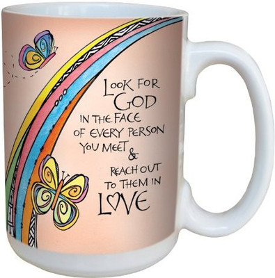 

Tree-Free Greetings Greetings lm43939 Look for God by Joanne Fink Ceramic with Full-Sized Handle, 15-Ounce Ceramic Mug(60 ml), Multicolor