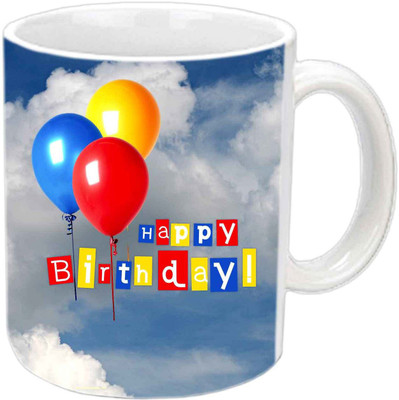 

Raj Laxmi balloons sky b'day white Ceramic Mug(350 ml)