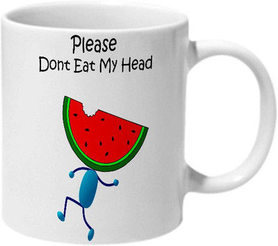 

Mooch Wale Please Dont Eat My Head Ceramic Mug(325 ml), Multicolor