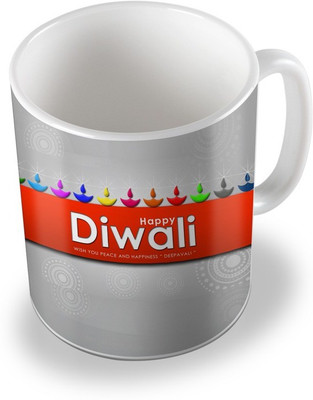

SKY TRENDS sky trends # D021 diwali gift set Ceramic Mug(325 ml), White