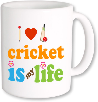 

PhotogiftsIndia I Love Cricket Ceramic Mug(325 ml), Multicolor