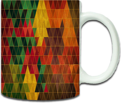 

Maison N Mode Colour Triangle Effect Coffee Ceramic Mug(330 ml), Multicolor