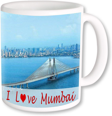 

PhotogiftsIndia I Love Mumbai Sea-Link-Road Ceramic Mug(325 ml), Multicolor