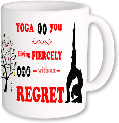 

PhotogiftsIndia Yoga Coffee 010 Ceramic Mug(325 ml), Multicolor