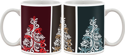 

Artifa Christmas Tree Artistic Porcelain, Ceramic Mug(350 ml), Multicolor