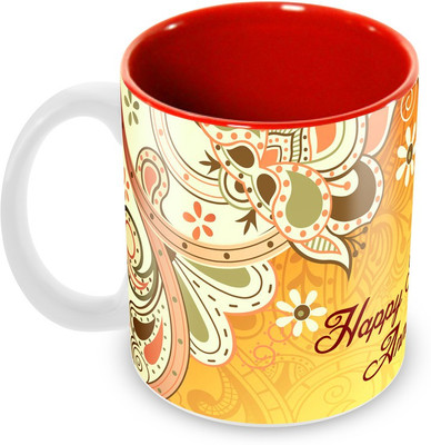 

Tuelip Beautiful flower Printed For Tea And Coffee Ceramic Mug(350 ml), Multicolor