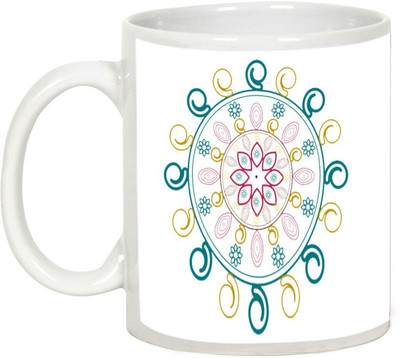 AllUPrints Gifts For Deepawali - Happy Diwali Lights Design 15 Ceramic Mug(325 ml), White