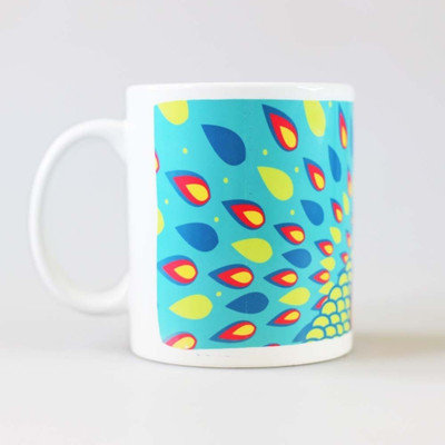 

Chumbak Dancing Peacock Ceramic Mug, Multicolor