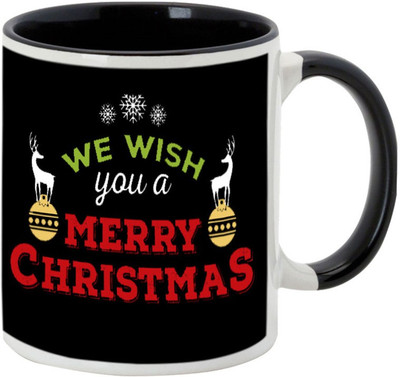 

AllUPrints Have An Auspicious Christmas Ceramic Mug(325 ml), Black