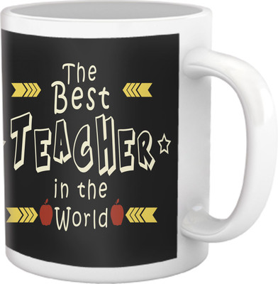 

Tied Ribbons Best Teacher in the world printed Ceramic Mug(300 ml), White