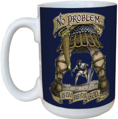 

Tree-Free Greetings Greetings lm44303 No Problem Too Big: 1 Samuel 17:50 Ceramic with Full-Sized Handle, 15-Ounce Ceramic Mug(60 ml), Multicolor