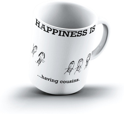 

Ucard Happiness Is2158 Bone China, Ceramic, Porcelain Mug(325 ml), Multicolor
