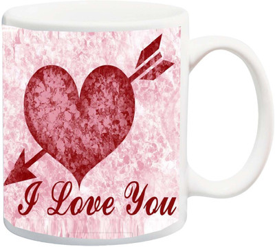 

ME&YOU Gift for Husband/Wife/Boyfriend/Girlfriend;I LOVE YOU Printed Ceramic Mug(325 ml), Multicolor