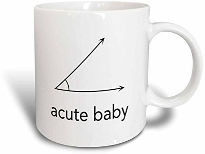 

3dRose mug_123039_2 Acute Baby Geometry Math Humor, Ceramic, 15-Ounce Ceramic Mug(60 ml), Multicolor