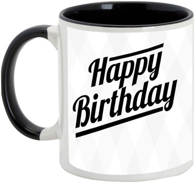 

AllUPrints Wish You A Very Happy Birthday Ceramic Mug(325 ml), Black