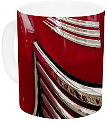 

Kess InHouse InHouse Ingrid Beddoes Red Chevy Ceramic Coffee, 11 oz, Multicolor Ceramic Mug(60 ml)